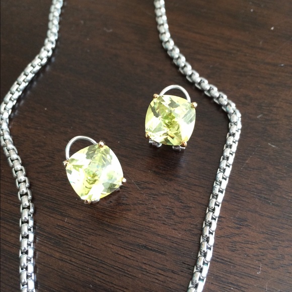 Yellow CZ Necklace and Earrings - Picture 3 of 4