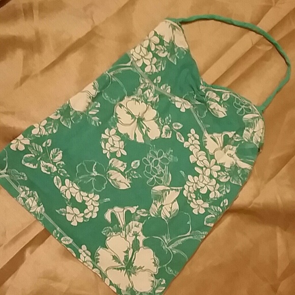 Teal floral aeropostale halter top