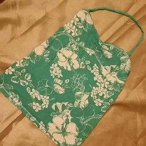 Teal floral aeropostale halter top