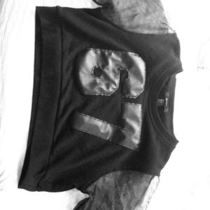 Forever 21 long sleeved black crop