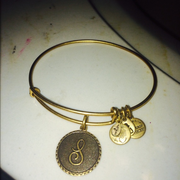 Gold alex and ANI bracelet with S