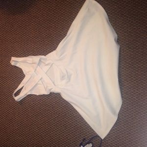 White flowy dress with criss cross back