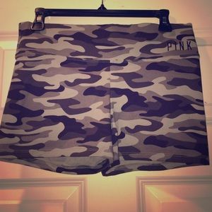 NWT VS PINK camo yoga shorties