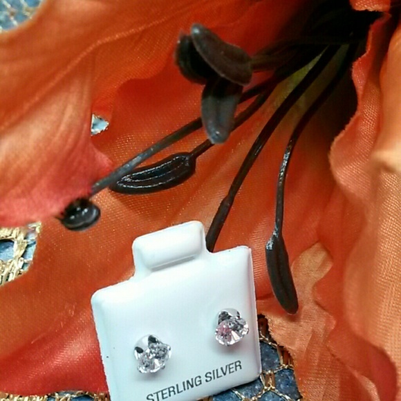 1 ct CZ sterling silver earrings