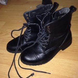 Worn out combat boots