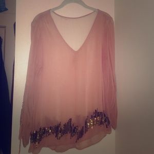 Sheer long sleeve shirt