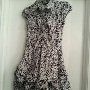 Ruffled bottom shirt dress