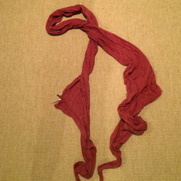 Red free people scarf