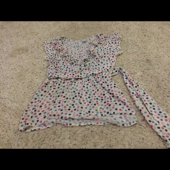 Polka dot ruffle top