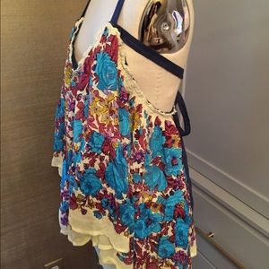 Free People Printed Halter Circle Top