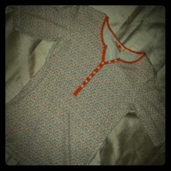 Vintage lucky 3/4 sleeve shirt orange