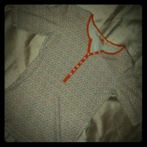 Vintage lucky 3/4 sleeve shirt orange
