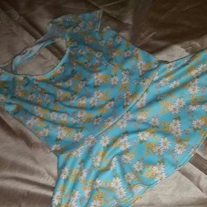 Kirra Heart cut out flowy tight waist floral top