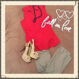 Blue and white striped Jones New York Capri pants