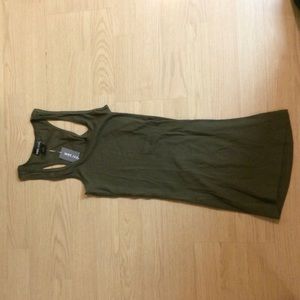 Olive green colored tank top.