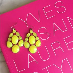 Bright yellow cluster jewel earrings