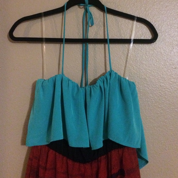 Red and blue maxi dress size medium - Picture 2 of 4