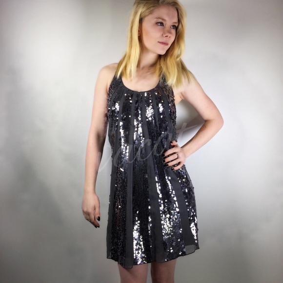 Juicy Couture Sequin Grey Club Dress - Picture 2 of 4