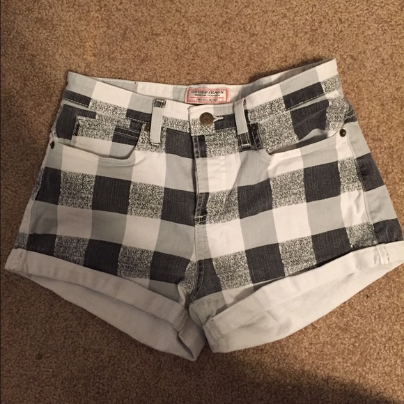 Guess High Waisted Plaid Shorts