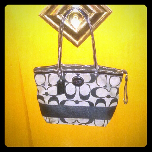 Black and Gray Coach Purse