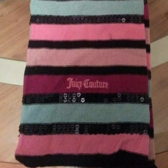 Juicy Couture Striped Sequin Cashmere Scarf