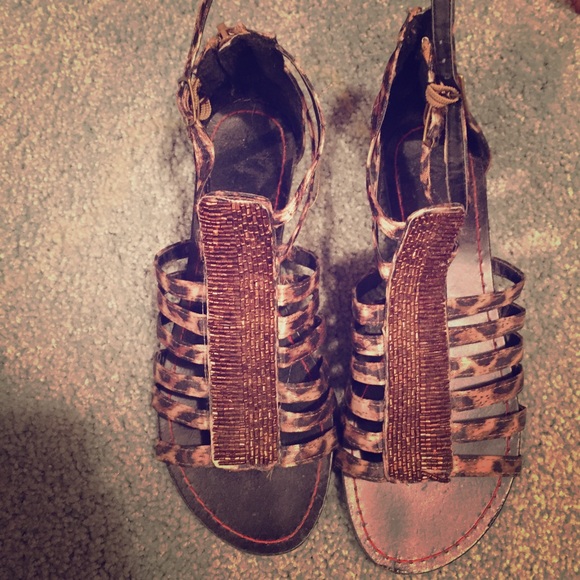 Cheetah print sandals