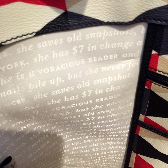 Kate Spade Red Abstract Bow Large Tote - Picture 3 of 4