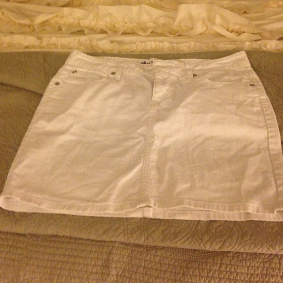 White Jean Skirt