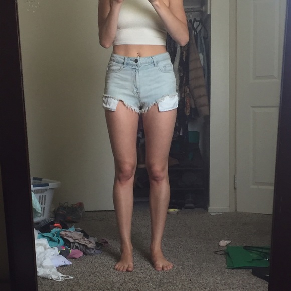 SOLD❌ high waisted one of a kind Jean denim shorts - Picture 3 of 4