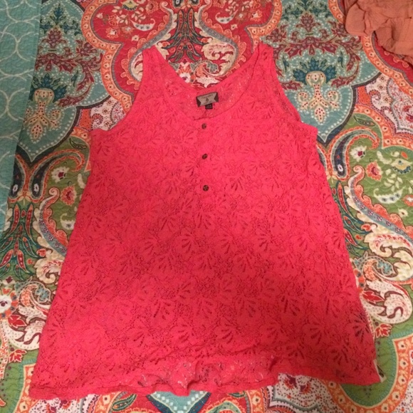 Pink Lace/Knit Volcom Shirt - Picture 1 of 3