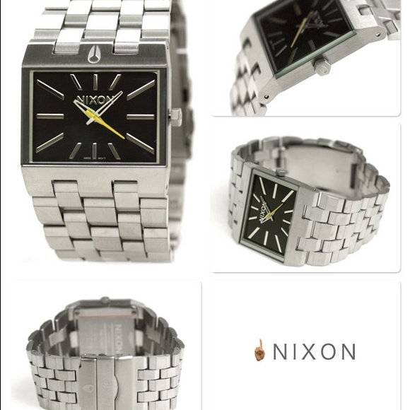 Mens Large stainless steel nixon watch
