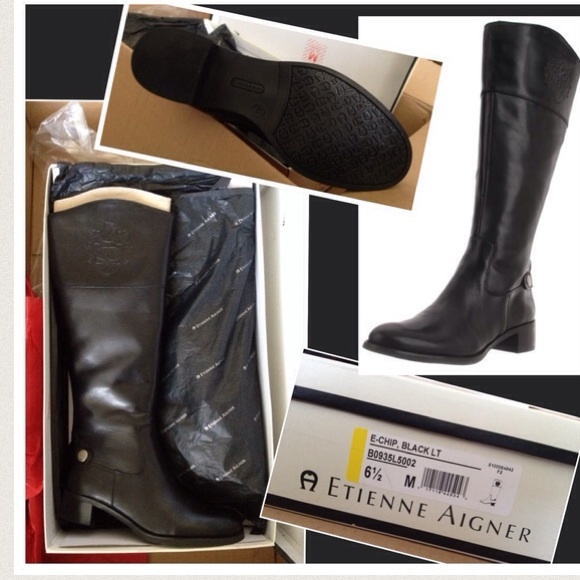 🚫SOLD🚫 NEW Etienne Aigner E Chip Riding Boot - Picture 1 of 3