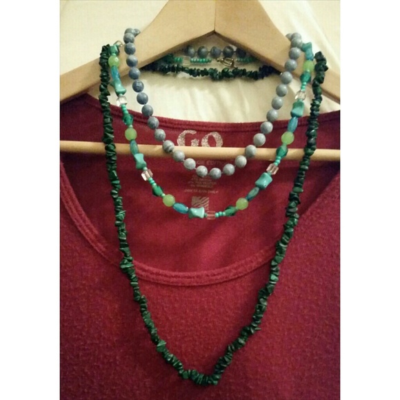 🎀Blue & Turquoise Bead Necklaces (Set of 3)🎀 - Picture 2 of 2