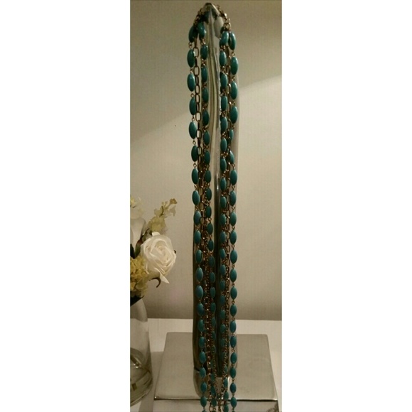 🎉HP🎉 Turquoise Necklace Beaded Long Statement - Picture 4 of 4