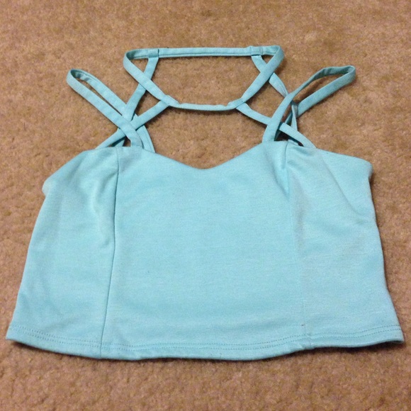 Light teal crop top