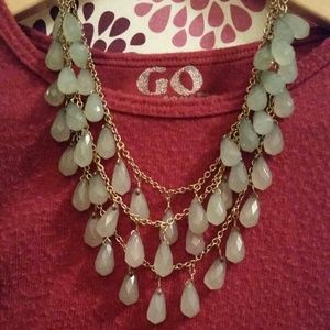 🎀Statement Soft Green Layer Tier Necklace 🎀