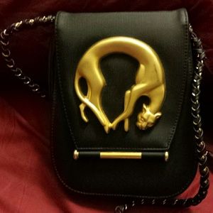 Black and gold handbag