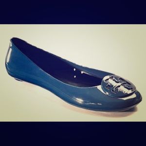 Navy Blue Tory Burch Jelly Flats