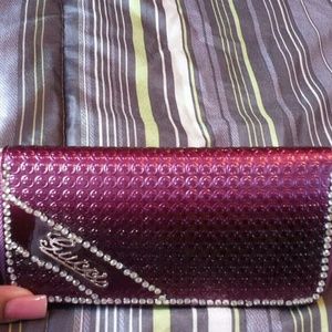 Purple patent leather wallet
