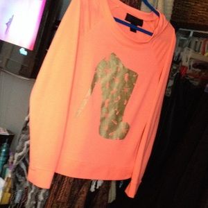 Bright pink orange KARDASHIAN long sleeve shirt