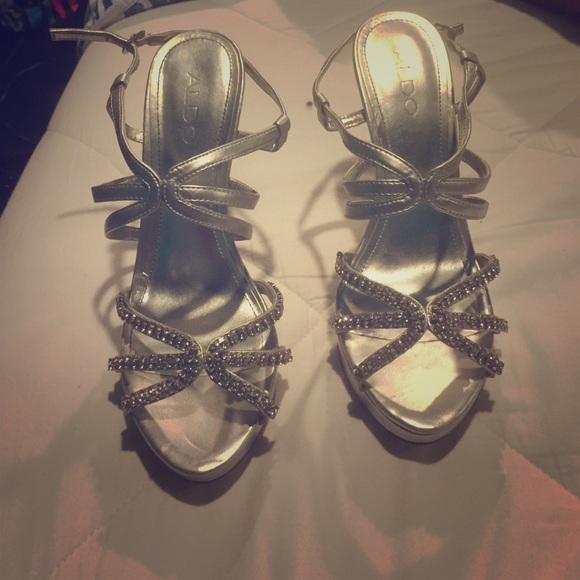 Silver also high heels