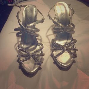 Silver also high heels