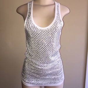 White tank with rhinestones