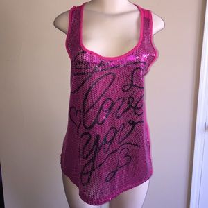 Pink sequin top