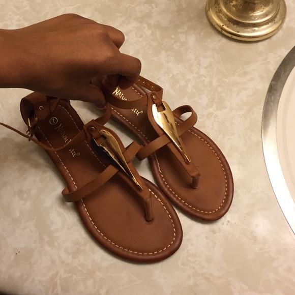 Brown Sandals with Gold accents
