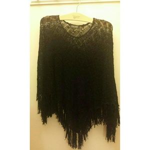 NY&C Fringe Lace Poncho