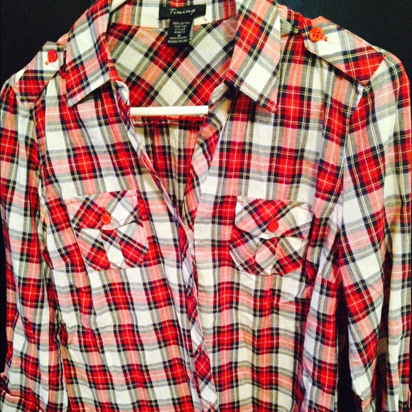 Plaid button-down