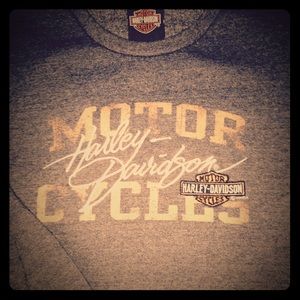 Harley Davidson sweatshirt.