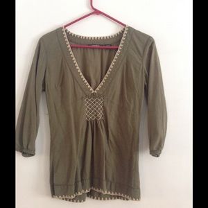 Olive green 3/4 sleeve top