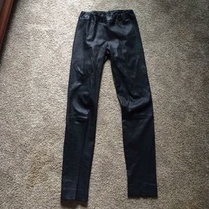 The ROW black leather pants